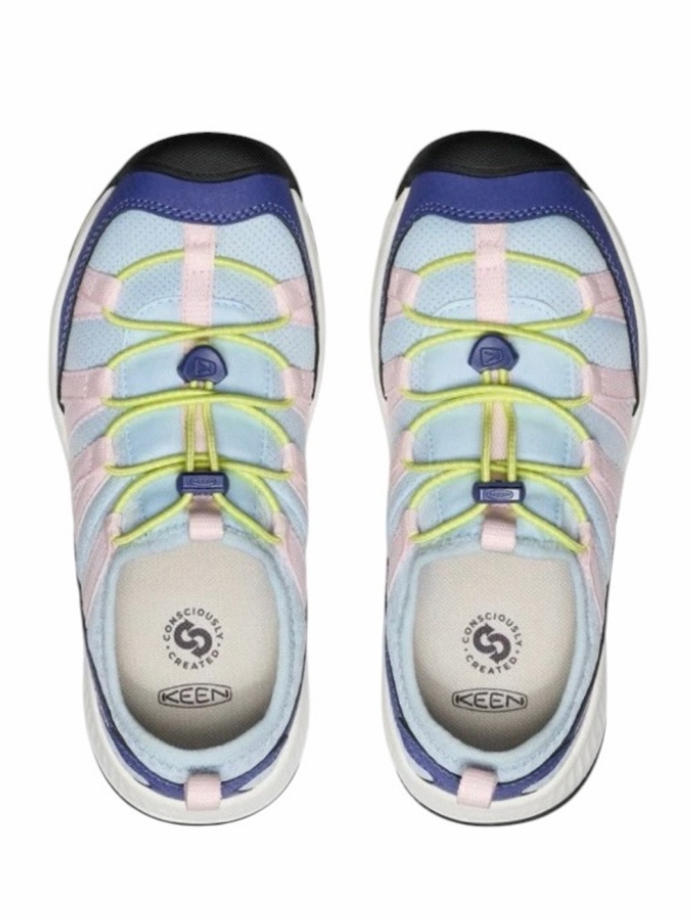 KEEN Kids' Waterproof Slip-On Sneakers in Light Blue and Pink Size 11